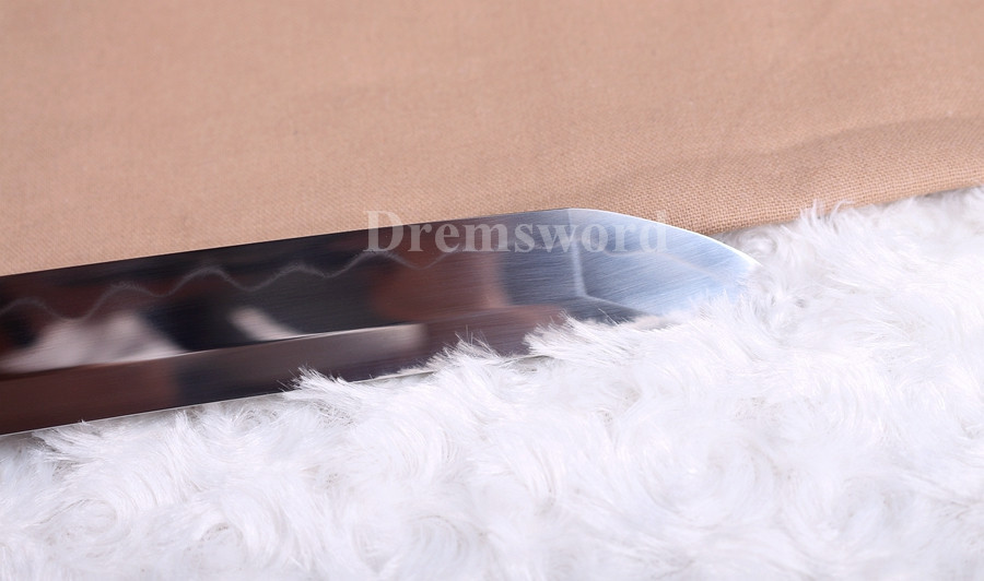 Clay tempered T10 steel katana japanese samurai sword Genuine Ray skin+ox horn saya.