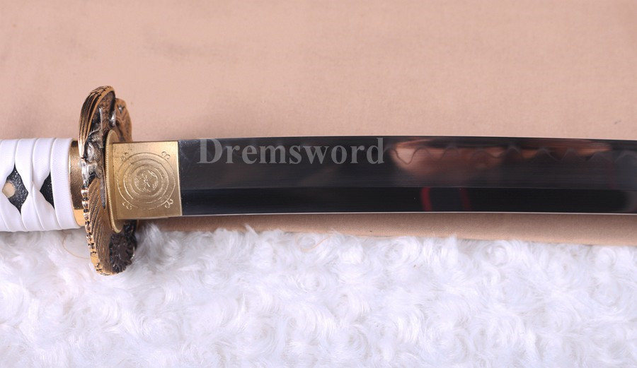 High quality Clay tempered T10 steel katana japanese samurai sword full tang sharp battle ready.