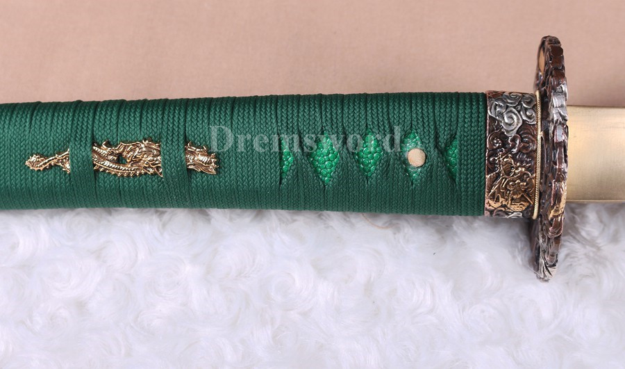 Clay tempered T10 steel katana japanese samurai sword Genuine Ray skin+ox horn saya.
