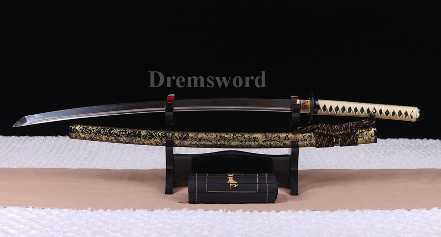 High quality Clay Tempered T10 steel 火焰 hamon Japanese Samurai Sword Full Tang Battle ready Sharp.