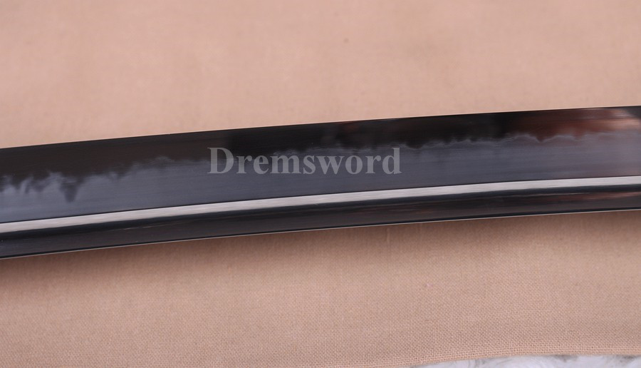 Clay tempered Choji hamon Hazuya polish T10 steel  katana japanese samurai sword full tang razor sharp.