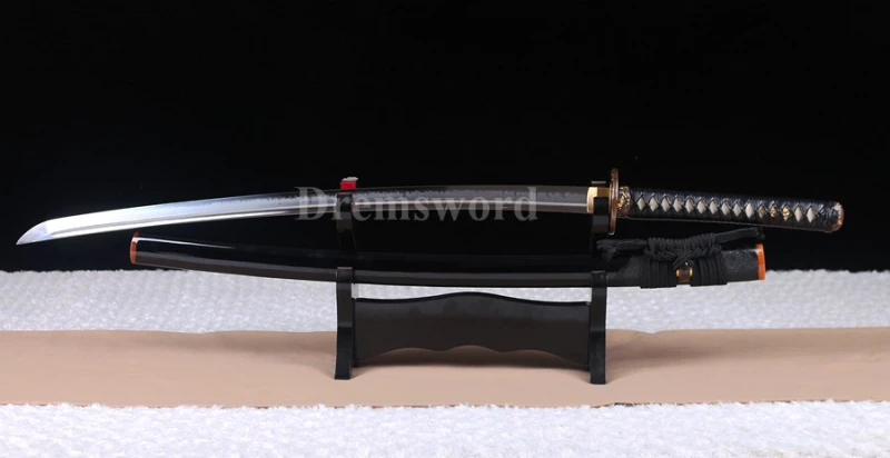 Choji hamon Clay tempered Hazuya polish T10 steel katana japanese samurai sword full tang sharp.