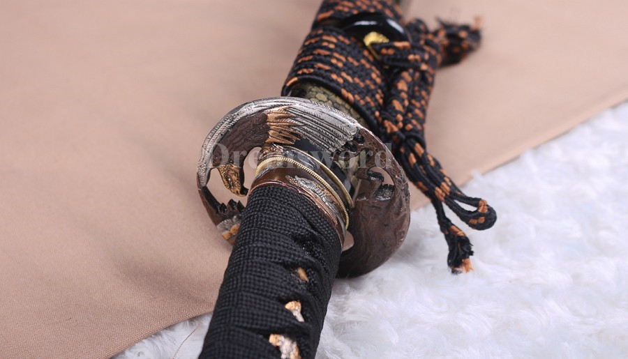 Clay tempered 火焰 Choji hamon T10 steel katana japanese samurai sword full tang sharp battle ready.