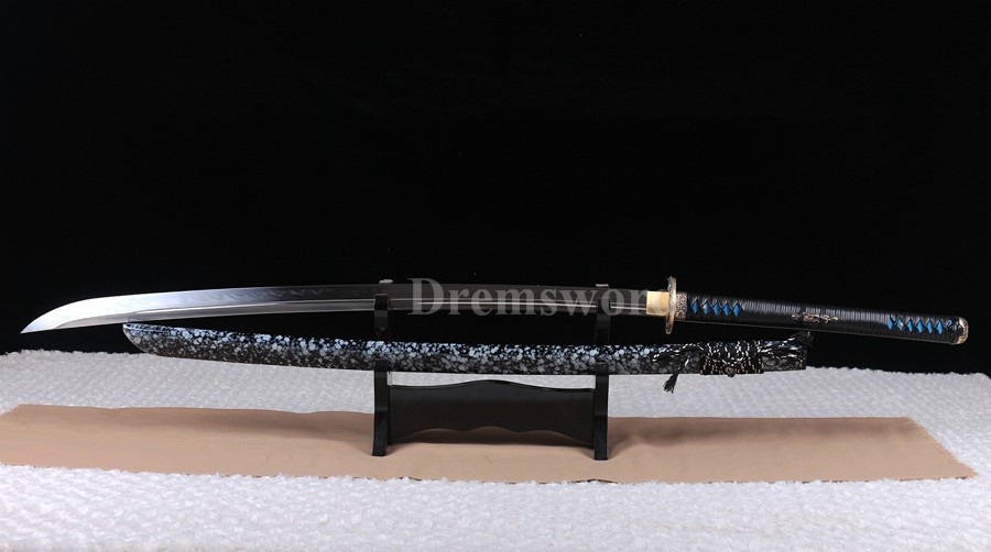 Hand Forge Naginata Clay Tempered T10 steel Japanese Samurai Sword Battle ready Razor Sharp Full Tang.