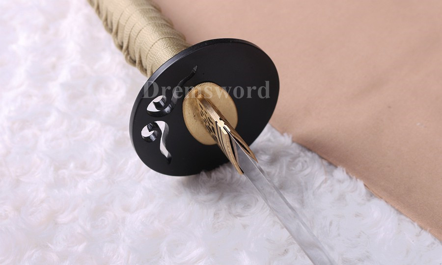 High quality Clay Tempered T10 steel 火焰 hamon Japanese Samurai Sword Full Tang Battle ready Sharp.