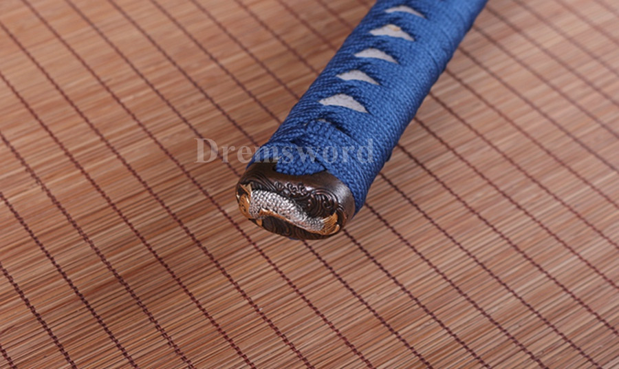 Clay tempered T10 steel katana japanese samurai sword Genuine Ray skin+ox horn saya sharp.