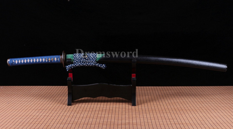 Clay tempered T10 steel katana japanese samurai sword Genuine Ray skin+ox horn saya sharp.