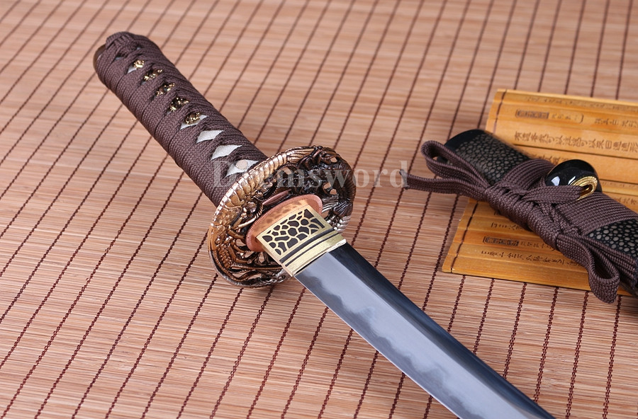 Clay tempered Folded Steel Hazuya Polish tanto Japanese Samurai Sword Razor Sharp.