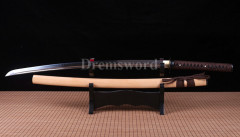 Handmade Clay tempered T10 steel katana Japanese samurai sword full tang sharp battle ready Shinogi-Zukuri brown