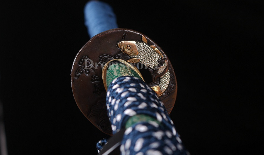 Clay tempered T10 steel katana japanese samurai sword Genuine Ray skin+ox horn saya sharp.