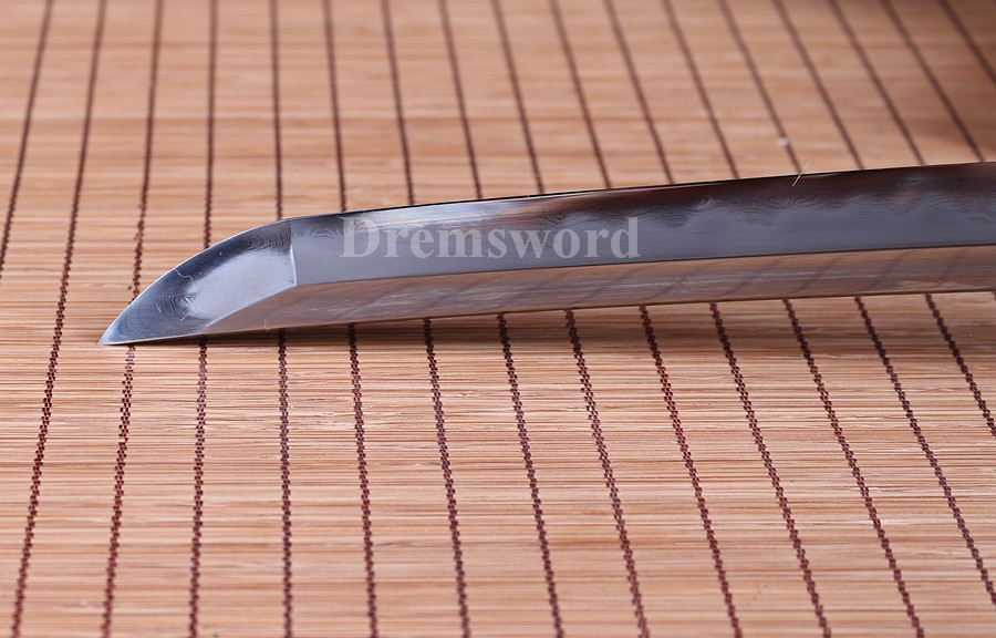 Clay tempered Folded Steel Hazuya Polish wakizashi Japanese Samurai Sword Razor Sharp.