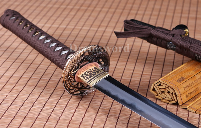 Clay tempered Folded Steel Hazuya Polish wakizashi Japanese Samurai Sword Razor Sharp.