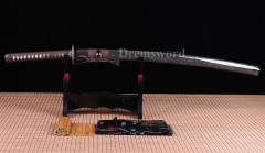 Clay Tempered Folded Steel Hazuya Polish katana Japanese Samurai Sword Razor Sharp Shinogi-Zukuri Black $ Brown