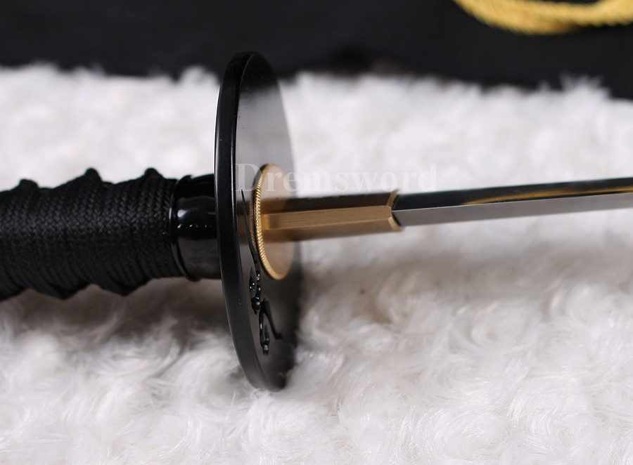 Clay Tempered Folded Steel Abrasive japanese katana sword full tang sharp blade.