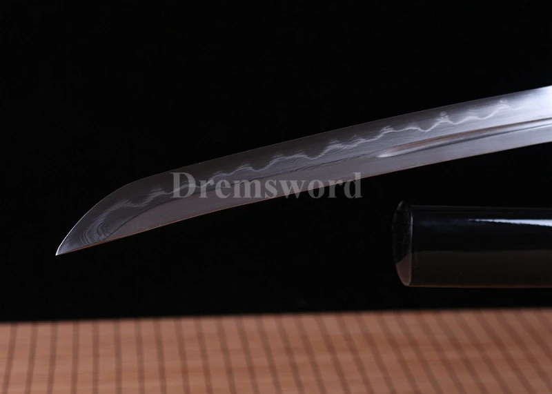 UNOKUBI-ZUKURI clay tempered Folded steel Katana Japanese Samurai Sword full tang sharp.