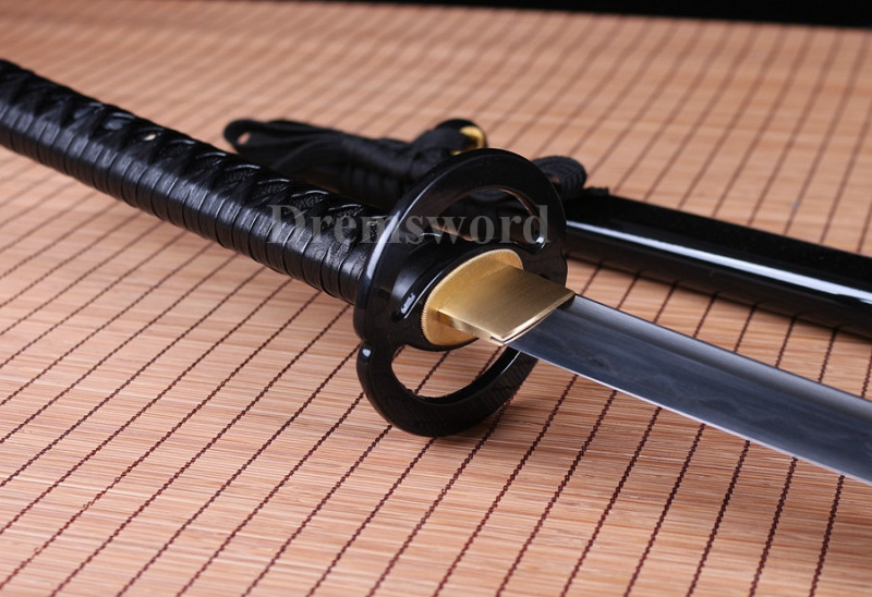 hand forge folded steel clay tempered Japanese Samurai Sword Katana sharp blade.