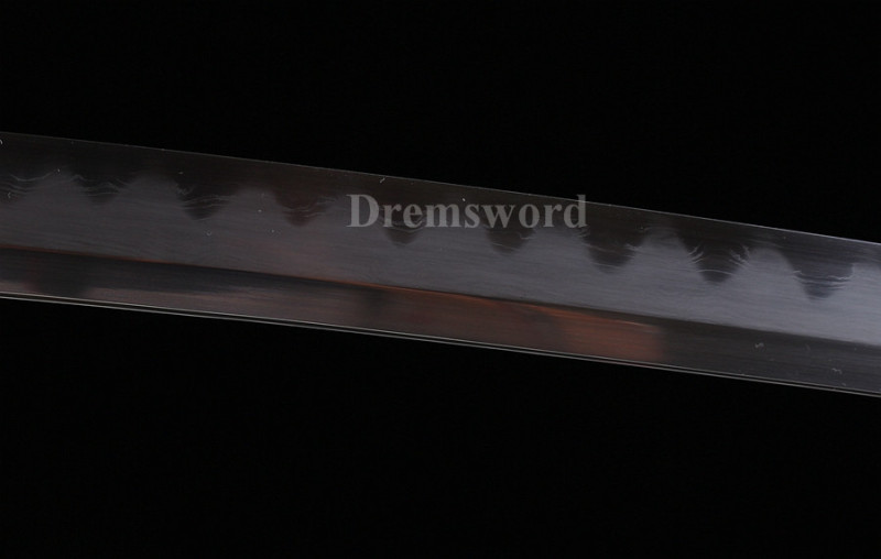 Clay Tempered Folded Steel Abrasive japanese katana sword full tang sharp blade.