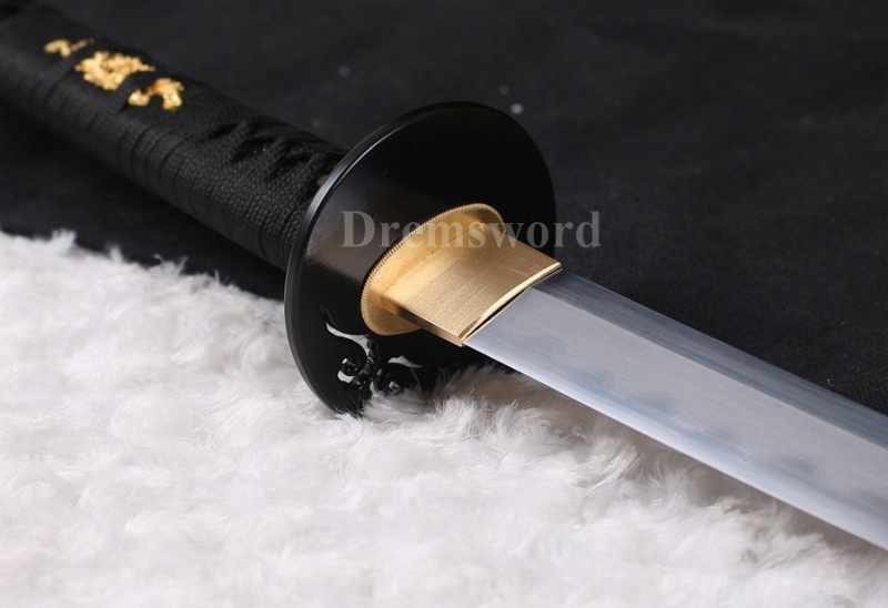 Clay Tempered Folded Steel Abrasive japanese katana sword full tang sharp blade.