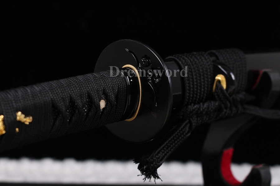 Clay Tempered Folded Steel Abrasive japanese katana sword full tang sharp blade.