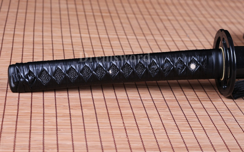 hand forge folded steel clay tempered Japanese Samurai Sword Katana sharp blade.