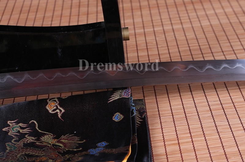 hand forged clay tempered folded steel Japanese Samurai Sword Katana full tang battle ready sharpened.