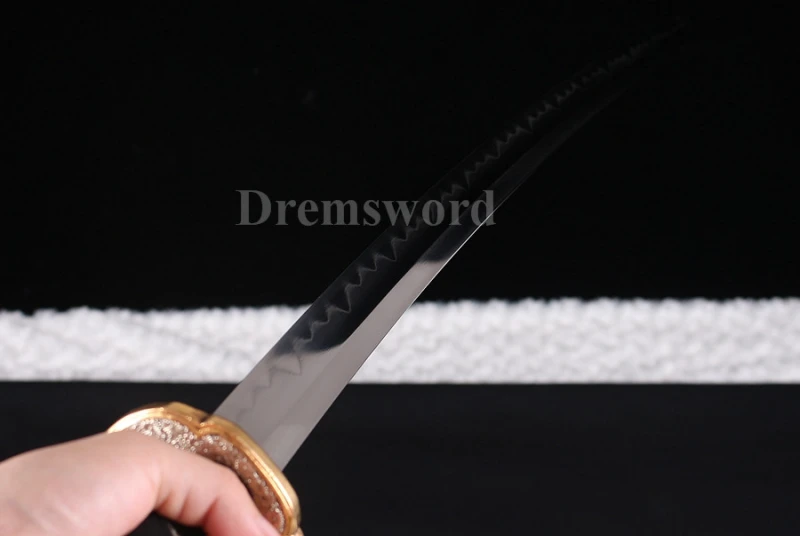 Clay tempered folded steel katana japanese samurai sword full tang battle ready shell saya.