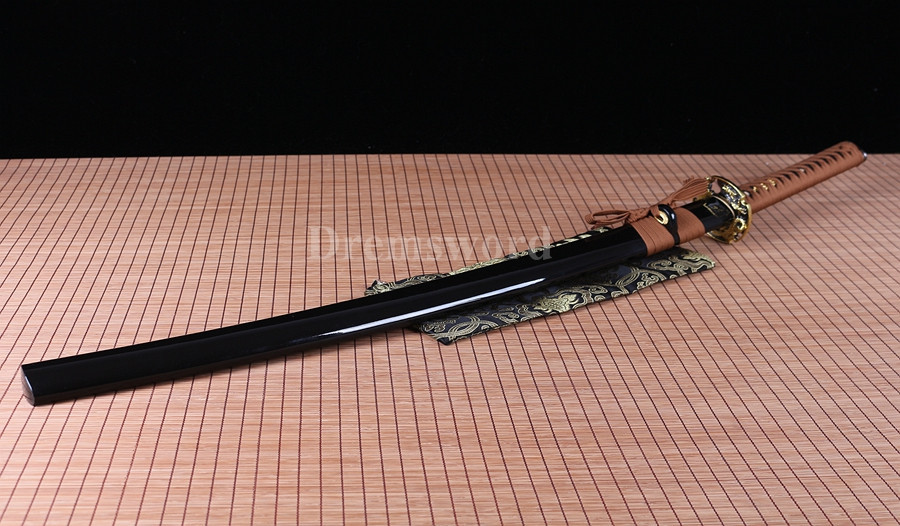 UNOKUBI-ZUKURI clay tempered Folded steel Katana Japanese Samurai Sword full tang sharp.