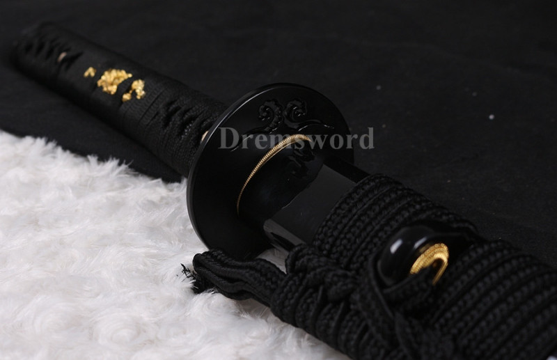 Clay Tempered Folded Steel Abrasive japanese katana sword full tang sharp blade.