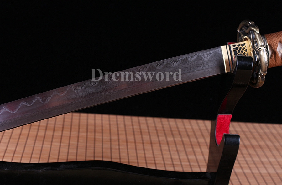 hand forged clay tempered folded steel Japanese Samurai Sword Katana full tang battle ready sharpened.