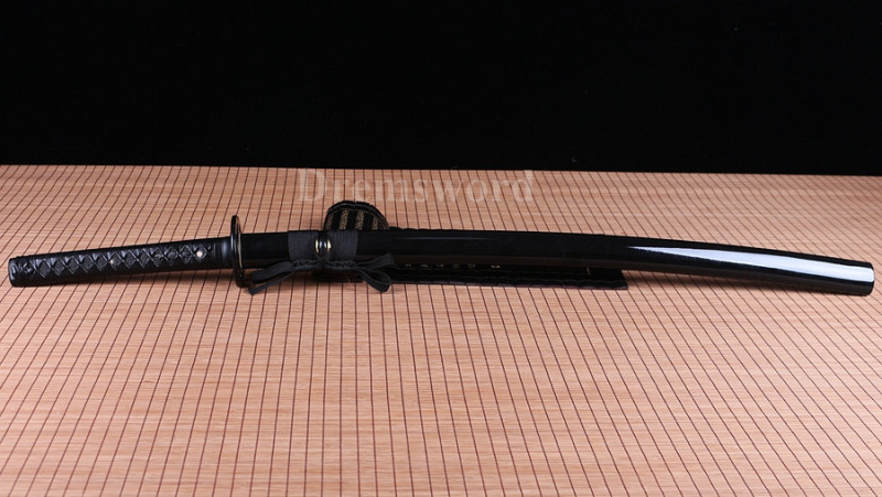 hand forge folded steel clay tempered Japanese Samurai Sword Katana sharp blade.