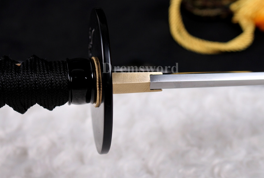 Clay Tempered Folded Steel Abrasive japanese katana sword full tang sharp blade.