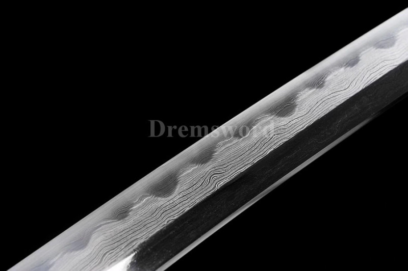 Clay tempered Folded Steel wakizashi Japanese Samurai Sword full tang battle ready Razor Sharp.