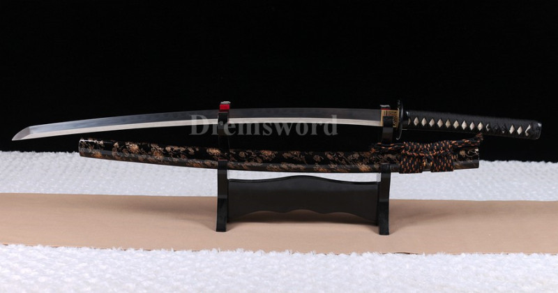 hand forged clay tempered folded steel Katana  Japanese Samurai Sword full tang battle ready sharp.