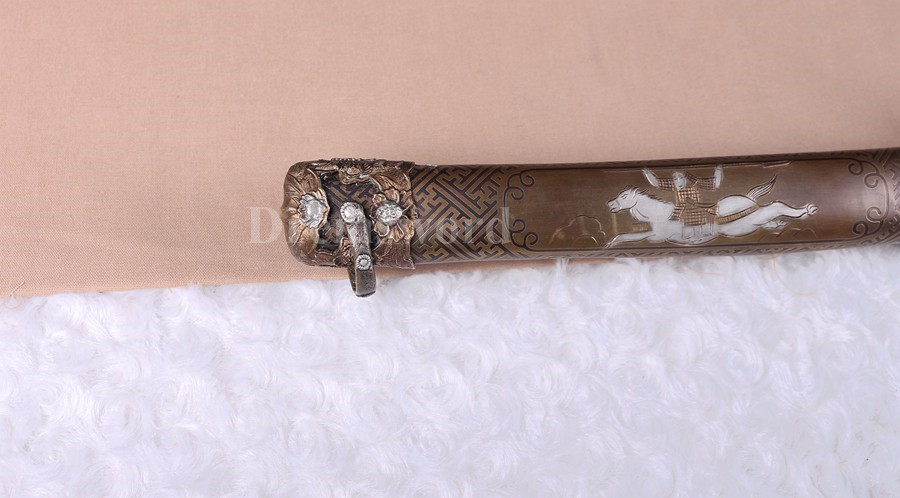Japanese Tachi Sword Clay Tempered Folded Steel hazuya Abrasive Full Tang Sharp Blade