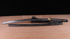 Clay tempered Folded Steel Hazuya Polish katana Japanese Samurai Sword battle ready Razor Sharp Shinogi-Zukuri black