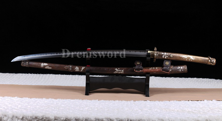 Japanese Tachi Sword Clay Tempered Folded Steel hazuya Abrasive