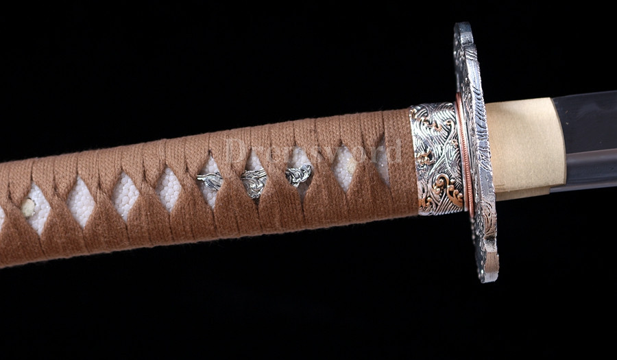 Hand forge Clay Tempered Folded Steel katana Japanese samurai Sword full tang battle ready Sharp.