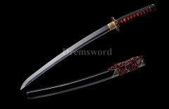 Clay tempered Folded Steel wakizashi Japanese Samurai Sword full tang battle ready Razor Sharp Shinogi-Zukuri Black