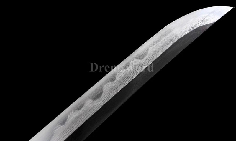 Clay tempered Folded Steel wakizashi Japanese Samurai Sword full tang battle ready Razor Sharp.