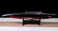 Shihozume Clay Tempered Lamination katana Battle Ready Japanese samurai red Sword blade sharp Shinogi-Zukuri