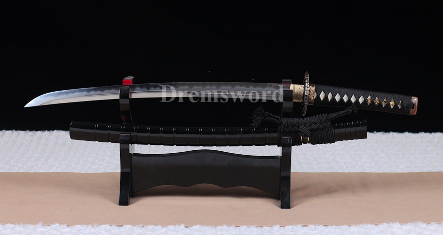 Hon san-mai Clay Tempered Lamination wakizashi Battle Ready Japanese samurai Sword blade sharp .