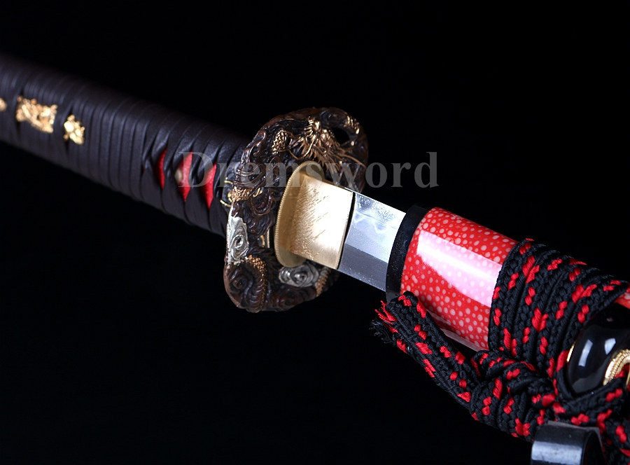 Nagamaki Shihozume Clay Tempered Lamination Battle Ready Japanese samurai Sword blade full tang sharp.