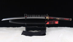 Nagamaki Shihozume Clay Tempered Lamination Battle Ready Japanese samurai Sword blade full tang sharp Shinogi-Zukuri black