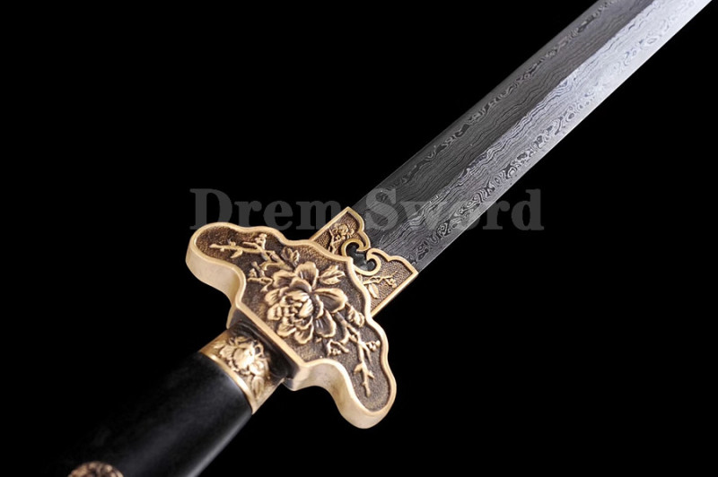 High quality hand forge Chinese jian song dynasty 宋剑 Folded Steel full tang sharp.