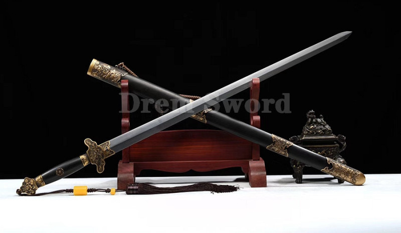 High quality hand forge Chinese jian song dynasty 宋剑 Folded Steel full tang sharp.