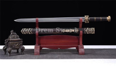 Handmade Chinese Sword 如意剑 Refine Folded Steel ken sword copper fitting battle ready sharp black