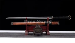 TOP QUALITY REFINED FOLDED STEEL BLADE FULL TANG CHINESE DAO 环首刀 KEN SWORD SHARP Brown