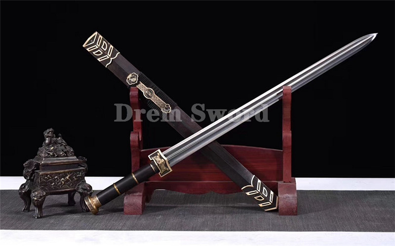 Handmade Chinese Sword 如意剑 Refine Folded Steel copper fitting battle ready sharp