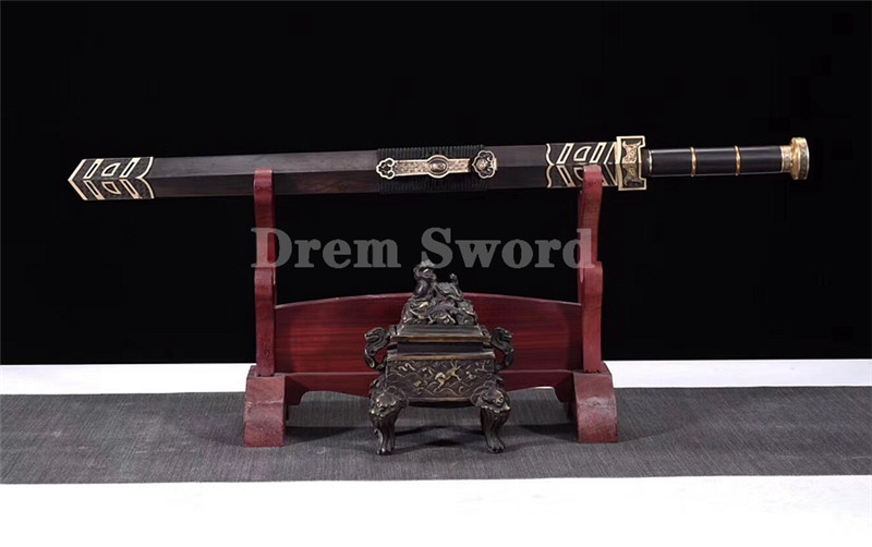 Handmade Chinese Sword 如意剑 Refine Folded Steel copper fitting battle ready sharp