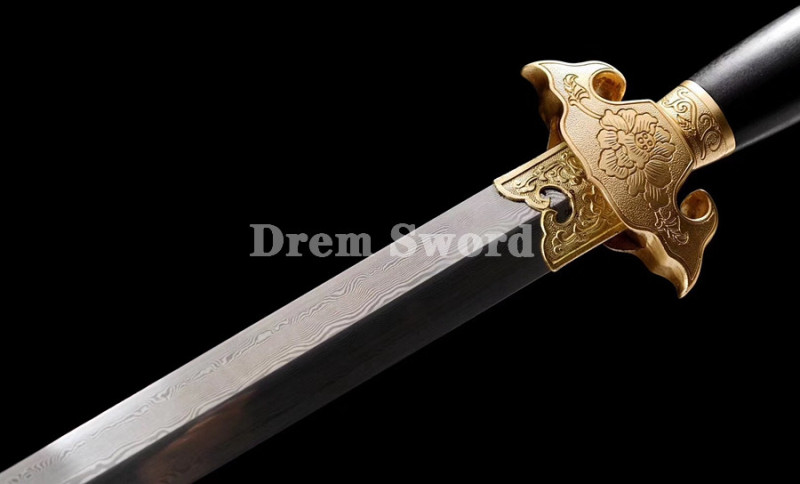 High Quality Chinese Sword peony jian (牡丹剑) Folded Steel Blade full tang sharp.